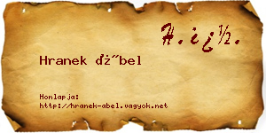 Hranek Ábel névjegykártya